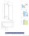 Radaway Essenza Pro White Pnd II parawan nawannowy 120cm Lewy przejrzyste 10102120-04-01L