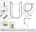 Radaway Almatea PDJ GOLD kabina półokrągła 90x90 Lewa szkło przejrzyste 30602-09-01N