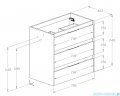 Roca Alpine szafka 78x45x74 cm JASNY DĄB A857868464