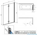 Radaway Fuenta New Pnd parawan nawannowy 120cm prawy szkło przejrzyste 208212-01R