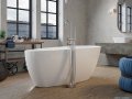 Besco Goya A-Line Glam Srebrna 160x73cm wanna wolnostojąca akrylowa + syfon klik-klak chrom #WA-160-GSR