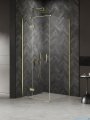 New Trendy Nesta Light Gold kabina 80x120x200 cm lewa wspornik równoległy złoty połysk/szkło przejrzyste K-4495