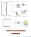 Radaway Idea Kdd Brushed GunMetal kabina 80x75cm szczotkowany grafit 387061-92-01L/387066-92-01R