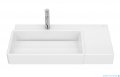Roca Tura umywalka ścienna/meblowa 80 x 43 cm z otworem na baterie biała lewa z powłoką SUPERGLAZE A327697S00