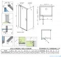 Radaway Nes Kdj II Brushed GunMetal kabina 90x70cm lewa szczotkowany grafit 10032090-92-01L/10039070-01-01