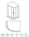 Besco Modern kabina asymetryczna 100x80x185cm mrożone MA-100-80-M