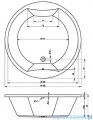 Riho Colorado wanna okrągła 180cm nóżki+stelaż+syfon BB02/14/AMC70