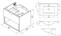 Excellent Tuto 2.0 szafka wisząca z umywalką PIK 80x50x46,5 cm front ryflowany czarny mat MLEX.2171.K.80.0365.BKBK