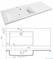 rysunek techniczny Oristo Brylant szafka z umywalką lewa 125x50x48cm biały połysk OR36-SD2S-85-1/OR36-SD2S-40-1/UME-BR-125-92-L