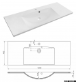 rysunek techniczny Oristo Montebianco szafka z umywalką Amelia 120x60x46 biały mat OR47-SD2S-120-2/UME-AM-120-92-C