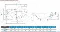 Piramida Cornea 140x80cm Wanna asymetryczna Lewa
