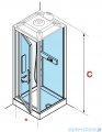 Novellini Glax 3 GF90 kabina z hydromasażem 90x90 chrom GL3GF90T1F-1K