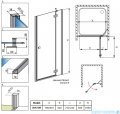 Radaway Almatea DWJ Drzwi wnękowe 80 Prawe szkło brązowe 30902-01-08N