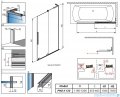 Radaway Furo SL Gold PND II parawan nawannowy 120cm prawy złoty połysk/przejrzyste 10309638-09-01R/10112594-01-01