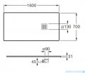 Roca Terran 160x70cm brodzik prostokątny konglomeratowy czarny AP1016402BC01400