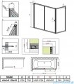 Radaway Vesta Dwj+s parawan nawannowy 170x70cm szkło przejrzyste 209117-01-01/204070-01