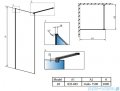 Radaway Modo New Black II 85x200 Frame kabina Walk-in 389085-54-56 rysunek techniczny