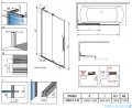 Radaway Furo SL PND II parawan nawannowy 110cm lewy chrom połysk/przejrzyste 10309588-01-01L/10112544-01-01