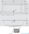 Riho Lugo wanna prostokątna 200x90cm nóżki+syfon BT06/07/AMC55