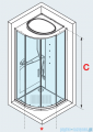 Novellini Eon R90 kabina półokrągła z hydromasażem 90x90 EONR99T1F-1AK