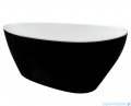 Besco Goya 170x72cm wanna wolnostojąca biało-czarna MATOWA + syfon klik-klak grafit czyszczony od góry #WMMC-170GGR