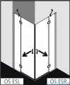 Kermi Osia wejście narożne, jedna połowa, prawa, szkło przezroczyste OsiaClean, profil srebro 100cm OSESR10020VPK