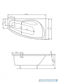 Roca Nicole wanna asymetryczna 140x75 cm prawa A24T113000