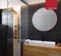 Corsan Bali panel prysznicowy z mieszaczem czarnym drewno bambusowe B-231MC