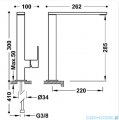 Tres CUADRO Bateria umywalkowa wysoka z boczną dźwignią czarny mat 00648501NM