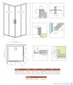 Radaway Idea Kdd Brushed Nickel kabina 90x120cm szczotkowany nikiel 387060-91-01L/387064-91-01R