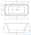 Besco Assos S-Line 160x70cm wanna wolnostojąca + syfon klik-klak czarny czyszczony od góry #WMD-160-ASB