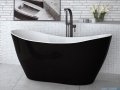 Besco Viya 160x70cm wanna wolnostojąca biało-czarna MATOWA + syfon klik-klak chrom #WMMC-160V