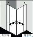 Kermi Pega kabina prysznicowa wejście narożne z polem stałym 90x90 cm, szkło przezroczyste PEEPL09020VPK/PEEPR09020VPK