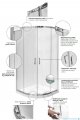Besco Modern kabina kwadratowa 80x80x185cm przejrzyste MK-80-185-C