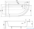 Besco Praktika 150x70cm wanna asymetryczna lewa + obudowa + syfon #WAP-150-PL/OAP-150-NL/19975