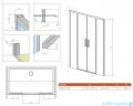 Radaway Idea Black 8 Dwd drzwi wnękowe 180cm czarny mat/szkło przejrzyste 10380485-54-01/10390418-01-01