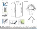 Radaway Essenza 8 Ptj kabina pięciokątna 80x100cm prawa szkło przejrzyste 10490000-01-01R/10490500-01-01