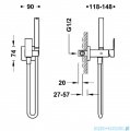 Tres CUADRO Bateria jednouchwytowa podtynkowa z natryskiem do toalety czarny mat 00612301NM