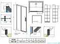 Radaway Idea Black Dwj Factory Drzwi wnękowe 160cm lewe czarny mat/szkło przejrzyste 387020-54-55L