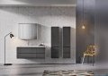 Oristo Brylant szafka z umywalką lewa 125x50x48cm grafit/biały OR36-SD2S-85-5/OR36-SD2S-40-5/UME-BR-125-92-L
