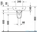 Duravit D-Code umywalka mała z przelewem z półką na baterię 450x340 mm 070545 00 02