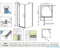 Radaway Almatea Kdj Gold kabina kwadratowa 80x80 Lewa szkło przejrzyste 32112-09-01NL