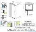 Radaway Eos KDJ II kabina prysznicowa 100x70 lewa przejrzyste 13799422-01L/13799408-01