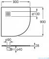 Roca Terran 90x90cm brodzik półokrągły konglomeratowy cafe AP10538438401660