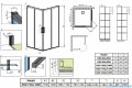 Radaway Idea Black Kdd Factory kabina prysznicowa 110x120cm czarny mat/szkło przejrzyste 387063-54-55L/387064-54-55R