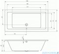Riho Lusso 180x90cm wanna prostokątna z hydromasażem Relaks + nogi + syfon BA77-REL