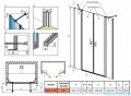 Radaway Nes 8 Black Dwd II drzwi wnękowe 150cm W3 czarny mat/szkło przejrzyste 10081073-54-01/10080177-54-01