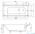 Besco Optima 160x70cm wanna prostokątna + obudowa CZARNY mat + syfon CZARNY #WAO-160-PK/#OAP-160UNIC/19977