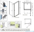 Radaway Eos KDJ kabina prysznicowa 90x90 prawa szkło przejrzyste 37503-01-01NR