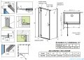 Radaway Essenza 8 Kdj kabina 90x100cm lewa szkło przejrzyste 10480612-01-01L/10470237-01-01L/10113100-01-01